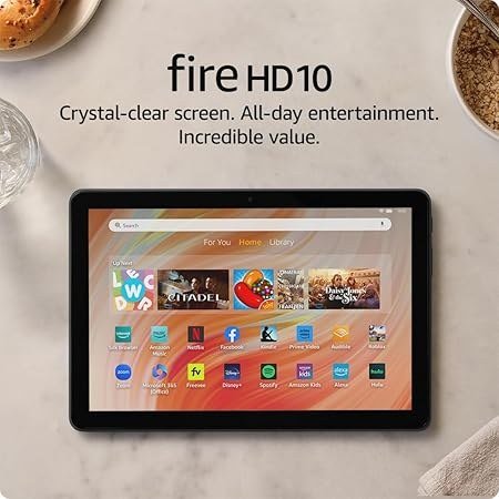 Amazon Fire HD 10 tablet, built for relaxation, 10.1" vibrant Full HD screen, octa-core processor, 4