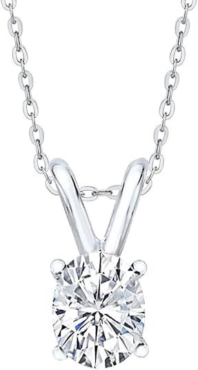 KATARINA 5 ct. Oval Cut Diamond Solitaire Pendant Necklace in 14K Gold
