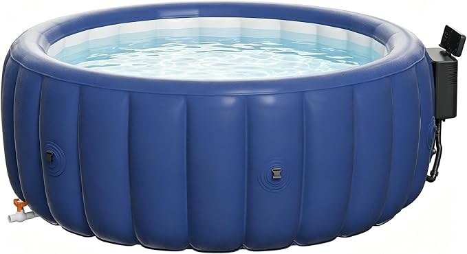 4-6 Person Inflatable Hot Tub, Portable Outdoor Spa with Anti-Leak Protection