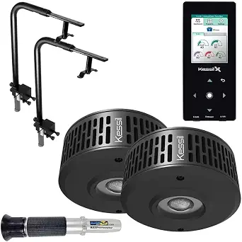 Kessil Two A360XE Tuna Blue LED Lights with Controller, Two Mounting Arms & Reefractometer Bundle